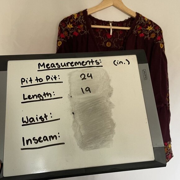 Free People Womens Embroidered Boho Blouse M purple comfortable top lightweight - Picture 9 of 10